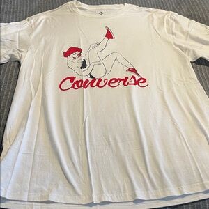Converse White Tee with Red Graphic